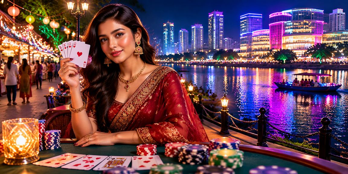 A basa8 casino user playing Teen Patti at a night market in Chattogram