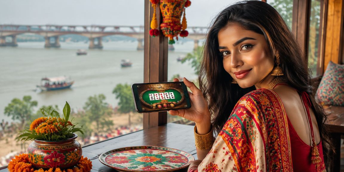 ময়মনসিংহে পহেলা বৈশাখে তিন পাত্তি গেম খেলছেন বাংলাদেশি তরুণ