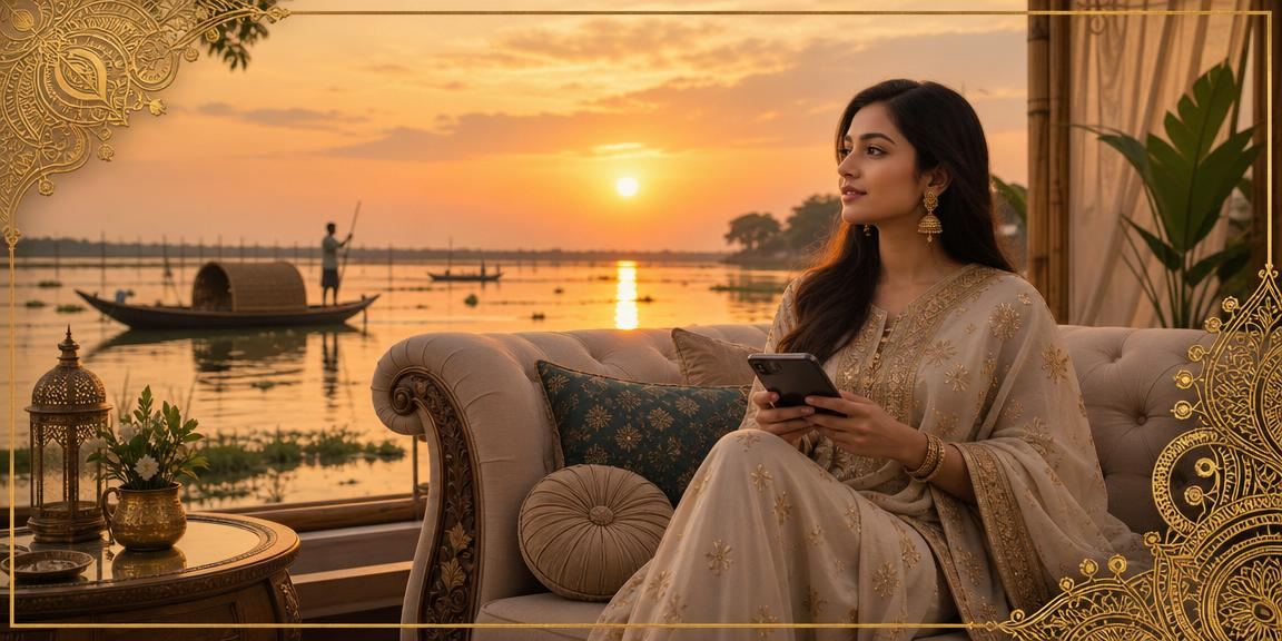 টাঙ্গুয়ার হাওরে রামি গেম খেলছেন একজন basa8 ব্যবহারকারী